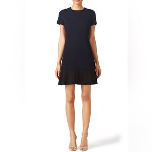 Tory Burch Quilted Jacquard Dress in Navy/Black Size M